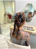 お呼ばれヘアに可愛い編み下ろしヘア