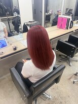 アジールヘア 赤羽(agir hair)&nbsp;ワインレッド赤髪ブリーチ1回で叶う透明感ボルドー