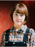 ★COCO★ベージュカラーのカジュアル前下がりボブ