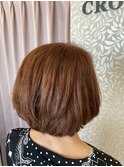 レッドブラウンカラー大人ボブ