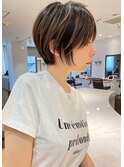 20代30代大人ガーリーショートヘアチョコレートモードショート