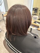 ウイ バイ ファースト 北四番丁店(u'i by first)&nbsp;ピンクチョコブラウンカラー☆ミディアムボブレイヤー