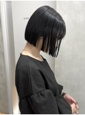切りっぱなしボブ/ミニボブ／タッセルボブ/ぱっつん前髪