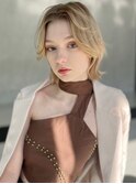 ケアブリーチ ハイトーン ホワイトベージュ 外ハネボブ 美髪