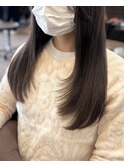 オリーブベージュ×ロングレイヤー