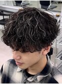 波巻きスパイラルパーマ波巻きパーマメンズマッシュウルフカット