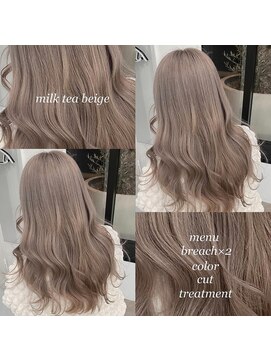 ノートエートル 西金沢(Nought etre) ミルクティーベージュ10代20代30代ブリーチカラーハイトーン