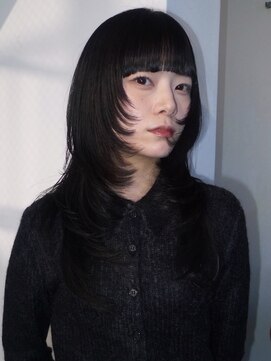 ドロップ(drop) ワイドバング　モードなレイヤーカット　顔周りシャギーカット