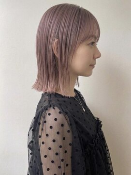 セルカ 高田馬場(CERCA) 切りっぱなしボブ×薄ピンクカラー