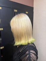ネイトル(naitre)&nbsp;ホワイトブロンド×ネオンライムの裾カラー◇ハイトーン