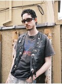 大人ストリートスタイルメンズオールバックウェーブパーマ