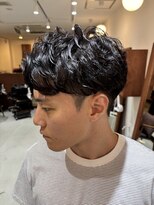 アンド グラフ(& Graph.) ルーズパーマフェザーパーママッシュショートメンズパーマ
