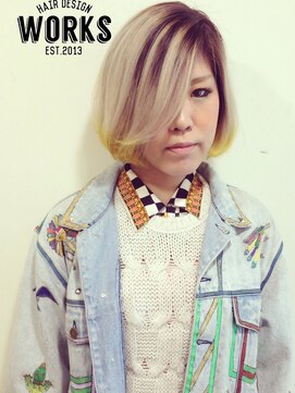 ワークス ヘアデザイン(WORKS HAIR DESIGN) 根元グラデーションカラー×イエローアクセント