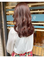 ロレ バトヘアー 下北沢(lore bat.hair) コーラルピンク×フェイスレイヤー