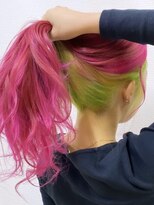 ドアヘアプラス(DooR hair+) 2トーンカラー×ピンク＆黄緑