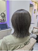 ブリーチなしWカラー　グレージュ　ベルボブ 