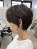 ハイライトバレイヤージュダブルカラーショートカット30代40代