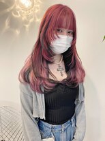 ギグスダブル 栄久屋大通店(gigs double)&nbsp;ロングレイヤー/ローライトインナーカラー /ブラック×ピンク