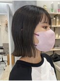 外はねボブ　きりっぱなし　韓国風　髪質改善トリートメント
