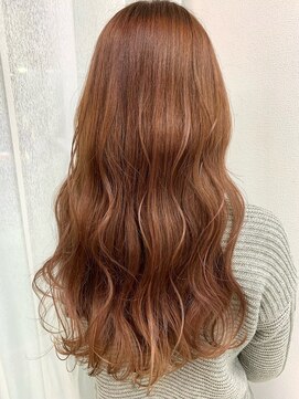 ルノン(LUNON) オレンジベージュカラー ブリーチ/ロング/オレンジカラー/韓国