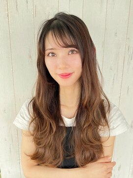 アグ ヘアー セント 鹿児島中央駅2号店(Agu hair st.) 《Agu hair》2wayバング波巻ロング×numberA.ベースケアミルク
