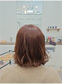 ピンクカラー♪簡単外ハネボブスタイル