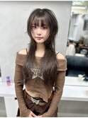 顔まわりレイヤー×外はねロングウルフ☆南船場/心斎橋