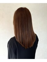 ヘアアンドメイク エジェリ(hair&make egerie)&nbsp;シアーベージュカラー・ミディアムロング