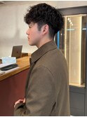 メンズパーマ　ツーブロックマッシュ　束感スタイリング