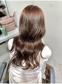 ラベンダーブラウン 透明感カラー ブラウンベージュ ゆる巻き