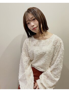 ゼン(ZEEN) シースルーバング／外ハネボブ／マロンベージュ