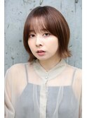 外ハネくびれボブ×ナチュラルブラウン