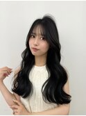 韓国ヘア　2wayバング  レイヤーカット くびれヘア  顔周り