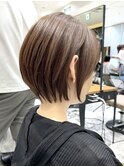「岩田莉奈」40代50代に人気の似合わせ丸みショートボブ　新宿