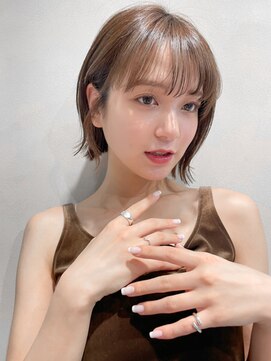 リヤン 表参道(lyann) 小顔黒髪オリーブグレークラゲヘアーココアベージュ外ハネボブa