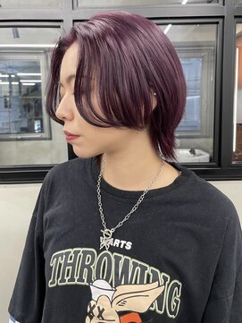 ニコ トウキョウ 渋谷(nico TOKYO) ダブルカラーチェリーレッドピンクブラウン韓国レイヤーロング