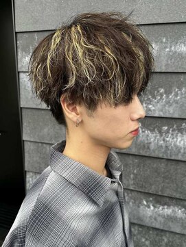 リオールバイニアウ(RE:ALL by Niau) メンズマッシュツイストスパイラルパーマデザインカラー刈り上げ