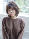 外ハネひし形パーマボブ