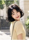 小顔ミディアムパーマミディアムデジタルパーマボブパーマ前髪