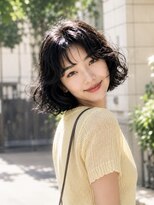 ノラ シブヤ(NORA)&nbsp;小顔ミディアムパーマミディアムデジタルパーマボブパーマ前髪