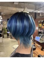 モモ(momo)&nbsp;メンズウルフダウンパーマシースルーマッシュメンズハイトーン