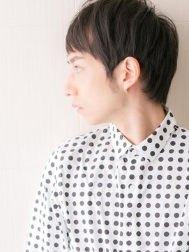 トニーアンドガイ メン 与野駅前店(TONI&GUY MEN) アッシュブラック斜めバングビジネスナチュラルショートa1与野