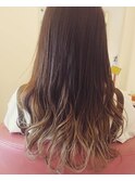 《R+》グラデーションゴールド☆パープル☆ロングレイヤー