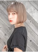 ハイトーンベージュ　王道ワンカールボブ