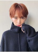 オレンジマッシュショート_セミウェットウェーブ_6908