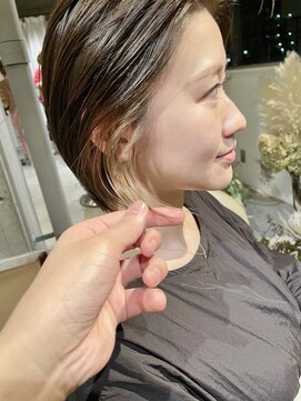 パーク(PARK) 大人可愛い透明感ショートベージュインナーカラー