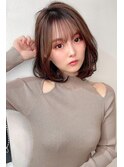【shige】ホワイトグレージュコンマヘアネビージュボブウルフ