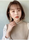 ★ イメチェン ホワイトブロンド外ハネボブ美髪ワイドバング時