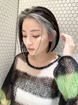 サンク 原宿 表参道(cinq) インナーカラーボブイヤリングカラー黒髪韓国風ダブルカラー40代