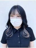 #プルエクステ #インナーカラー #ブルーブラック #ミディアム